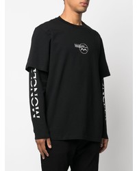 T-shirt à manche longue imprimé noir Moncler