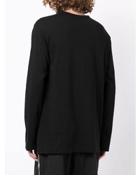 T-shirt à manche longue imprimé noir Yohji Yamamoto