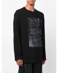 T-shirt à manche longue imprimé noir Yohji Yamamoto