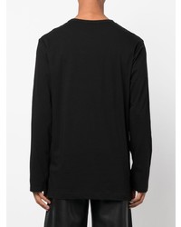 T-shirt à manche longue imprimé noir Yohji Yamamoto