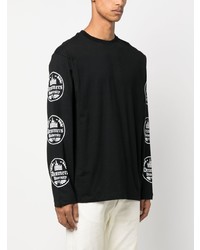 T-shirt à manche longue imprimé noir MSGM