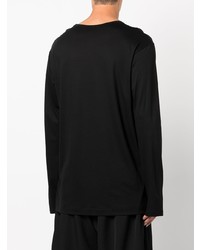 T-shirt à manche longue imprimé noir Yohji Yamamoto