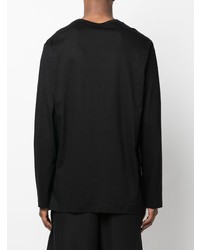 T-shirt à manche longue imprimé noir Yohji Yamamoto