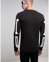 T-shirt à manche longue imprimé noir Asos