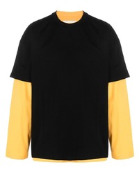 T-shirt à manche longue imprimé noir Jil Sander