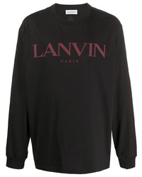T-shirt à manche longue imprimé noir Lanvin