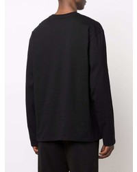 T-shirt à manche longue imprimé noir MSGM