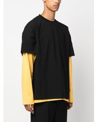 T-shirt à manche longue imprimé noir Jil Sander