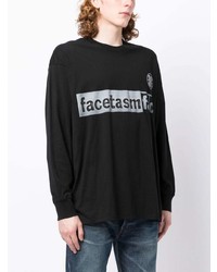 T-shirt à manche longue imprimé noir Facetasm
