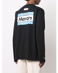 T-shirt à manche longue imprimé noir Heron Preston