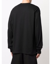 T-shirt à manche longue imprimé noir MSGM