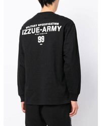 T-shirt à manche longue imprimé noir Izzue