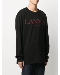 T-shirt à manche longue imprimé noir Lanvin