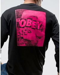T-shirt à manche longue imprimé noir Obey