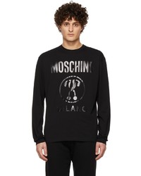 T-shirt à manche longue imprimé noir Moschino