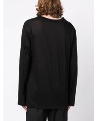 T-shirt à manche longue imprimé noir Yohji Yamamoto