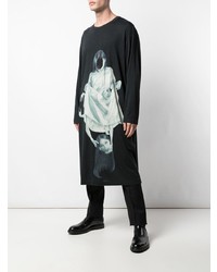 T-shirt à manche longue imprimé noir Yohji Yamamoto