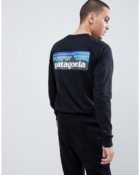 T-shirt à manche longue imprimé noir Patagonia