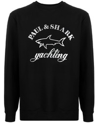 T-shirt à manche longue imprimé noir Paul & Shark
