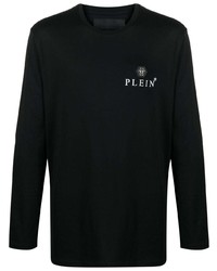 T-shirt à manche longue imprimé noir Philipp Plein
