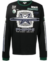 T-shirt à manche longue imprimé noir Phipps