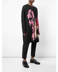 T-shirt à manche longue imprimé noir Yohji Yamamoto
