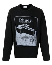 T-shirt à manche longue imprimé noir Rhude