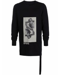 T-shirt à manche longue imprimé noir Rick Owens DRKSHDW