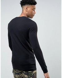 T-shirt à manche longue imprimé noir Asos