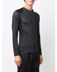 T-shirt à manche longue imprimé noir Ea7 Emporio Armani