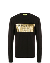 T-shirt à manche longue imprimé noir Versace Jeans