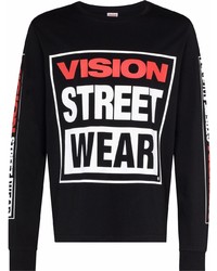 T-shirt à manche longue imprimé noir Vision Street Wear
