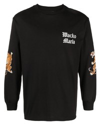 T-shirt à manche longue imprimé noir Wacko Maria