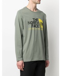 T-shirt à manche longue imprimé olive The North Face