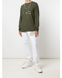 T-shirt à manche longue imprimé olive Off-White