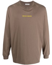 T-shirt à manche longue imprimé olive Wood Wood