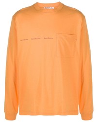 T-shirt à manche longue imprimé orange Acne Studios