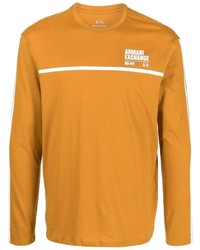 T-shirt à manche longue imprimé orange Armani Exchange