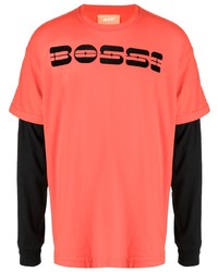 T-shirt à manche longue imprimé orange Bossi Sportswear