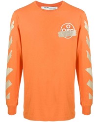 T-shirt à manche longue imprimé orange Off-White