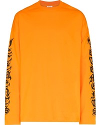 T-shirt à manche longue imprimé orange Vetements