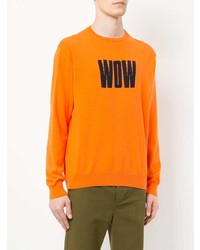 T-shirt à manche longue imprimé orange MSGM