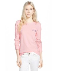 T-shirt à manche longue imprimé rose
