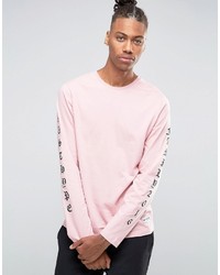 T-shirt à manche longue imprimé rose Hype