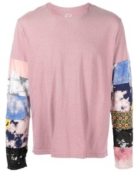 T-shirt à manche longue imprimé rose KAPITAL