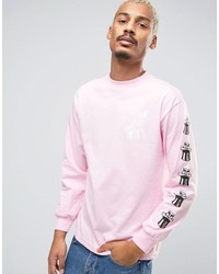 T-shirt à manche longue imprimé rose Obey