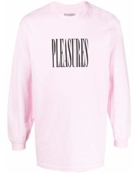 T-shirt à manche longue imprimé rose Pleasures
