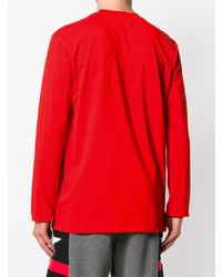 T-shirt à manche longue imprimé rouge MSGM