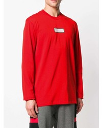 T-shirt à manche longue imprimé rouge MSGM