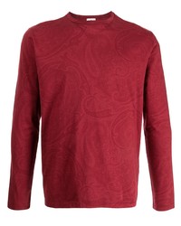 T-shirt à manche longue imprimé rouge Etro